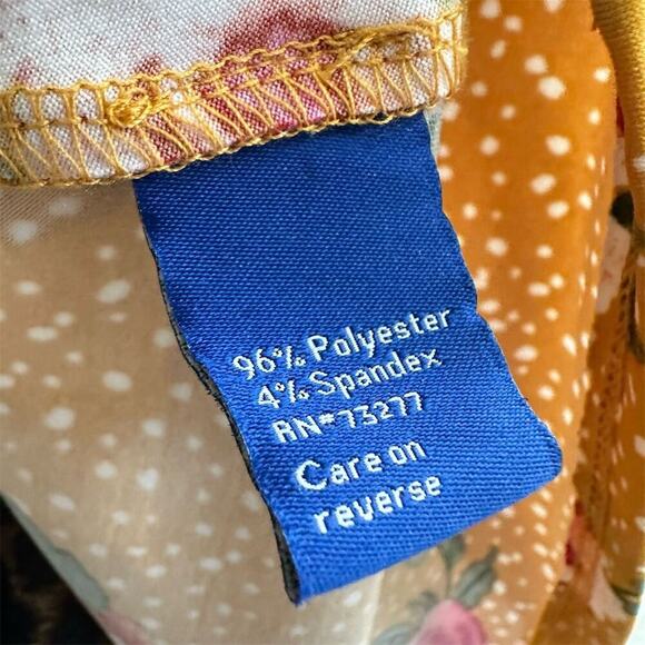 Apt. 9 Women's XL Floral Sleeveless Sundress Mustard Yellow Summer Dress - Picture 7 of 7